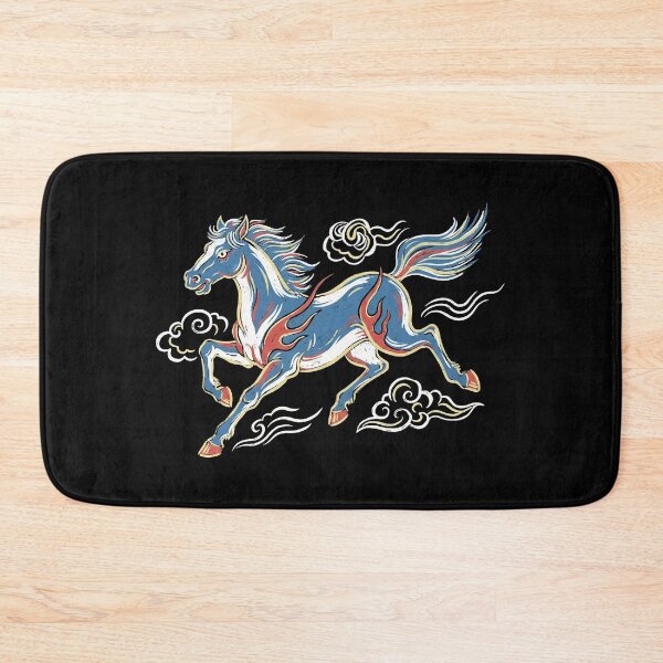 Item preview, Celestial Blue Fire Horse and Auspicious Clouds designed and sold by zzz888.