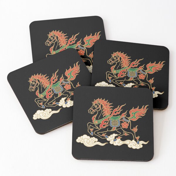 Item preview, Mythical Black Fire Horse Galloping on Clouds designed and sold by zzz888.