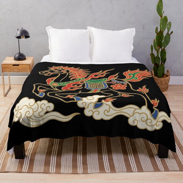 Item preview, Mythical Black Fire Horse Galloping on Clouds designed and sold by zzz888.