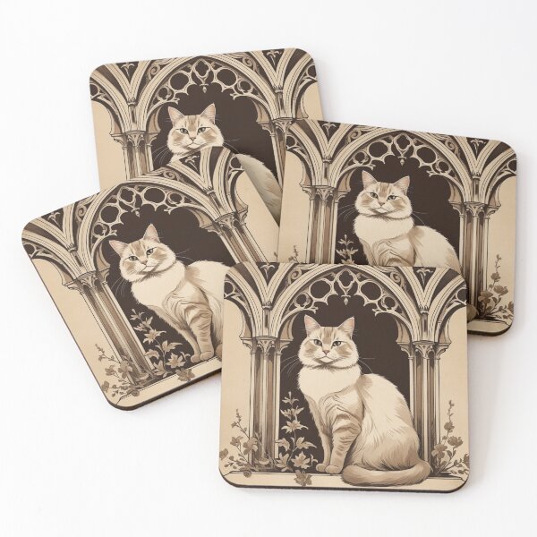 Item preview, Gothic White Cat – Silent Cathedral Arch designed and sold by LEO'S CREATURE　れおずくりーちゃー.