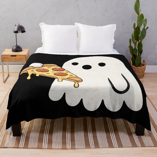 Item preview, Cute Ghost With Pizza Cartoon Illustration designed and sold by Evolved Ape.