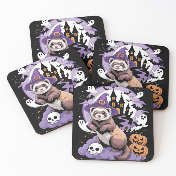 Item preview, Ferret Cute Halloween Witch Pumpkin designed and sold by Dolostope.