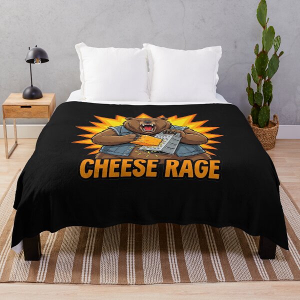 Item preview, Cheese Rage Bear - Funny Angry Grizzly Shredding Cheese - Retro Metal T-Shirt Design designed and sold by AdyKurniawan.