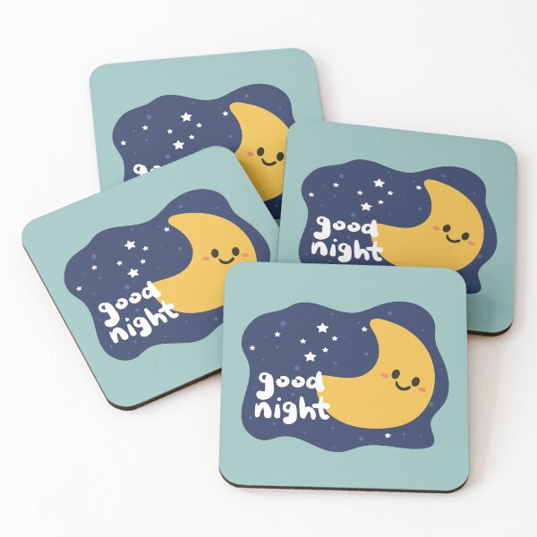 Item preview, Good Night Cute Moon – Smiling Moon & Stars Bedtime Illustration designed and sold by MUKUND FASHION DESIGN.