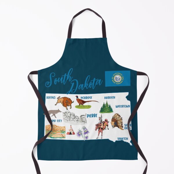 Item preview, South Dakota State Map - Symbols and Landmarks Art designed and sold by mashmosh.