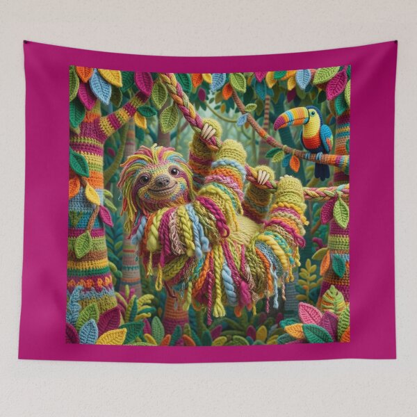 Item preview, Yarn Sloth and Toucan Hang Out in Trees designed and sold by Tridentulus.