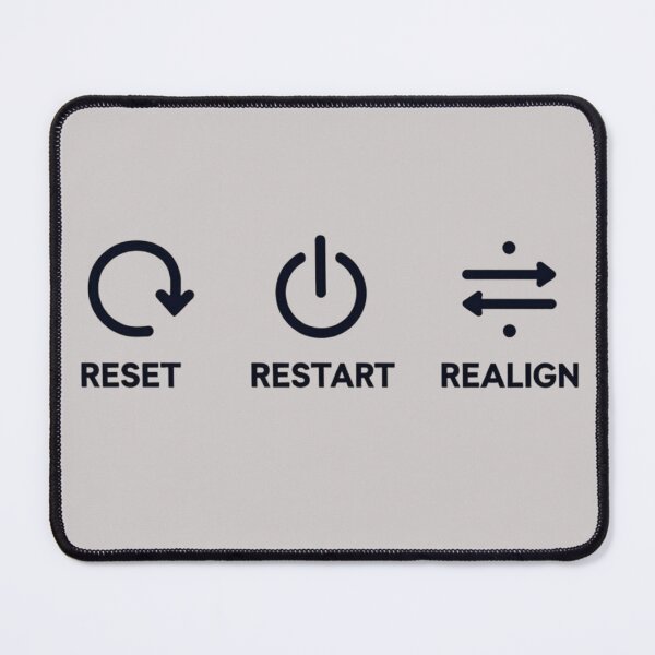 Item preview, Reset · Restart · Realign – Minimal Motivation Design designed and sold by LeyaLeyShop.
