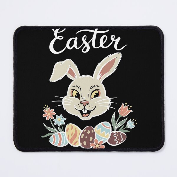 Item preview, Smiling Easter Bunny Face and Decorated Eggs Chalk Art designed and sold by zzz888.