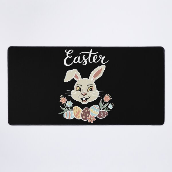 Item preview, Smiling Easter Bunny Face and Decorated Eggs Chalk Art designed and sold by zzz888.