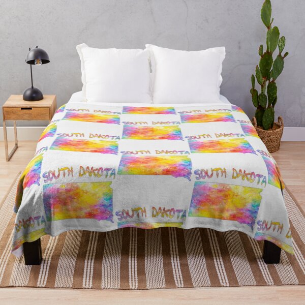 Item preview, Vibrant South Dakota Watercolor State Map Art designed and sold by mashmosh.