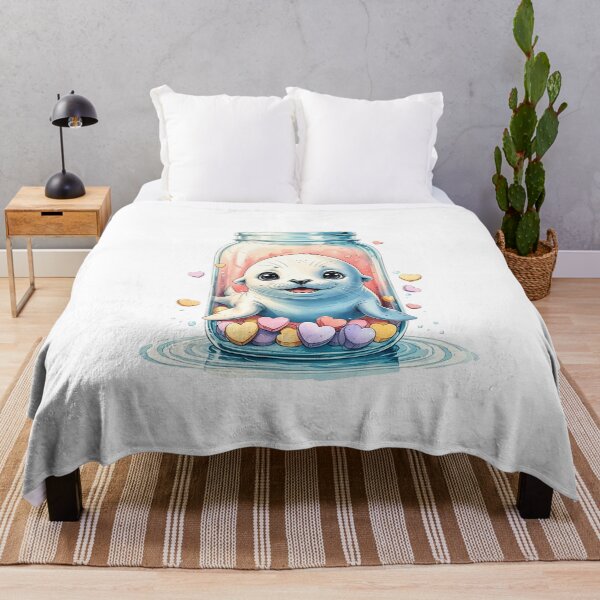 Item preview, Cute Baby Seal in Glass Jar Whimsical Valentine Sublimation Art designed and sold by AQUILAKREO.