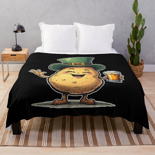 Item preview, Funny St. Patrick’s Day Potato Leprechaun Holding Beer – Irish Humor Art designed and sold by cr6zym1nd.