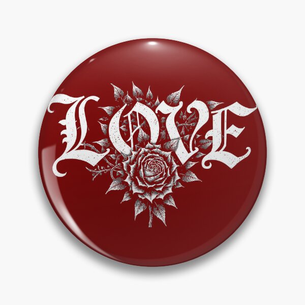 Item preview, Gothic Rose Love Typography Black Floral Illustration designed and sold by VikArtStudio.