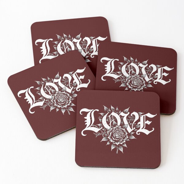 Item preview, Gothic Rose Love Typography Black Floral Illustration designed and sold by VikArtStudio.