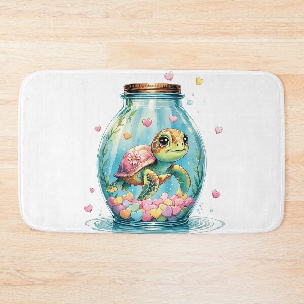 Item preview, Cute Whimsical Sea Turtle in Glass Jar Valentine Sublimation Art designed and sold by AQUILAKREO.
