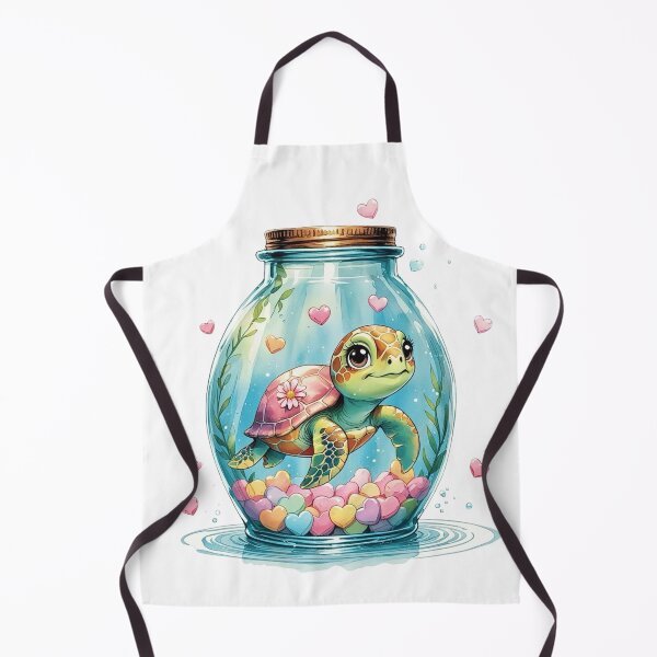 Item preview, Cute Whimsical Sea Turtle in Glass Jar Valentine Sublimation Art designed and sold by AQUILAKREO.