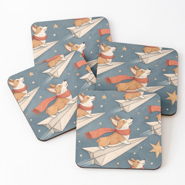 Item preview, Whimsical Corgi Flying Paper Planes Pattern designed and sold by Snifferius.