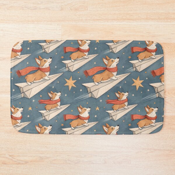 Item preview, Whimsical Corgi Flying Paper Planes Pattern designed and sold by Snifferius.