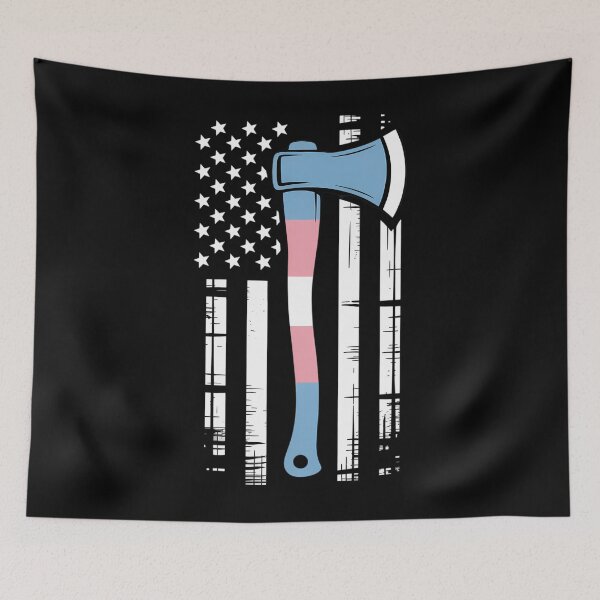Item preview, Firefighter American Flag LGBT-Q Trans-gender Pride Fireman designed and sold by EllenJast.