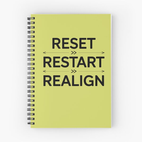 Item preview, Reset Restart Realign – Modern Black and White Typography designed and sold by LeyaLeyShop.