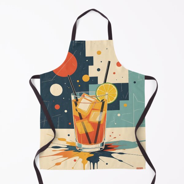 Item preview, Cosmic Cocktail – Retro Drink Art with Lemon & Ice designed and sold by The-Art-End.
