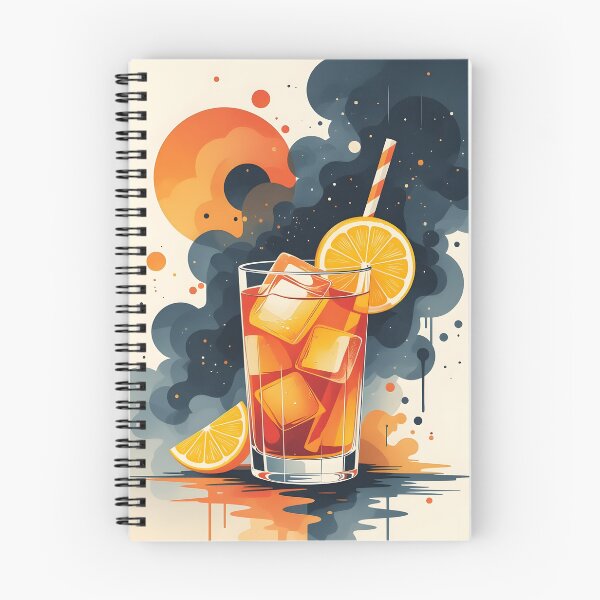 Item preview, Cosmic Cocktail – Retro Drink Art with Lemon & Ice designed and sold by The-Art-End.