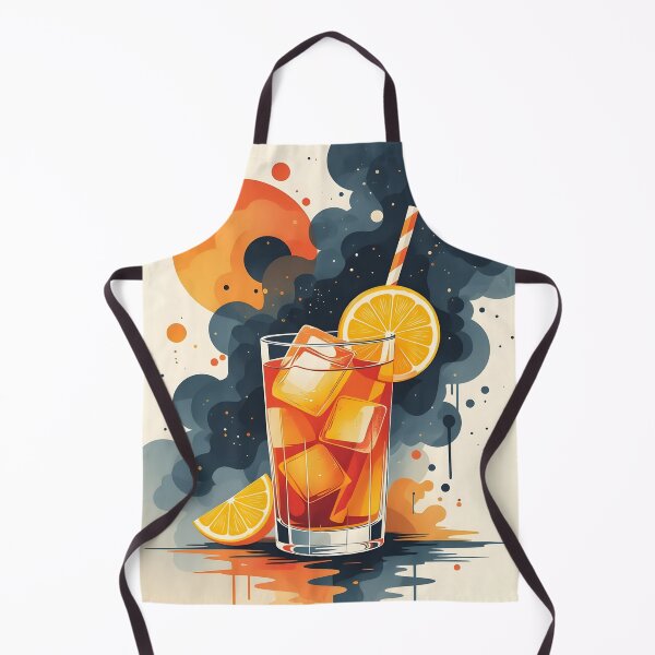 Item preview, Cosmic Cocktail – Retro Drink Art with Lemon & Ice designed and sold by The-Art-End.