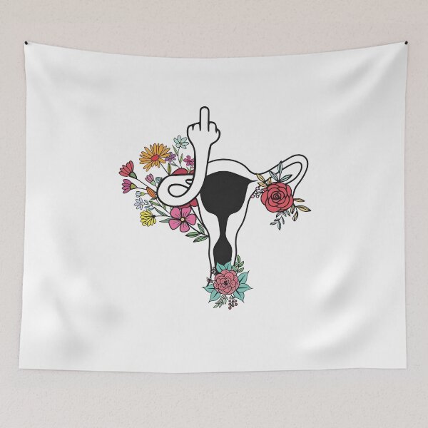 Item preview, Feminist Uterus With Flower and Middle Finger designed and sold by Sophietnagle.