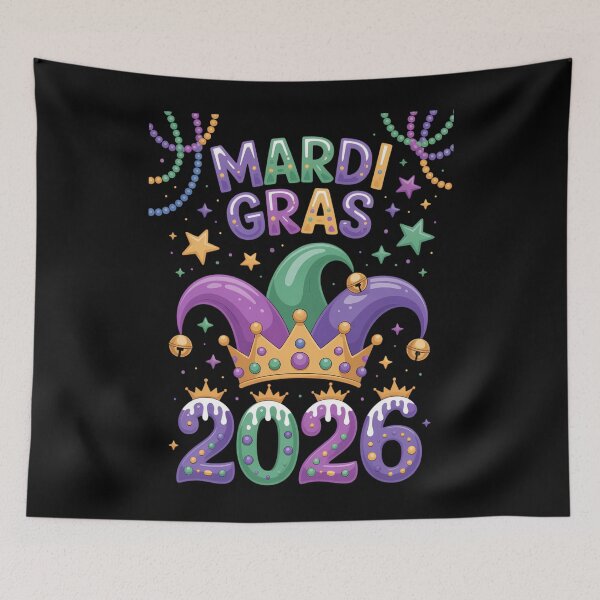 Item preview, Happy Mardi Gras Carnival Mardi Gras 2026 Jester designed and sold by EllenJast.