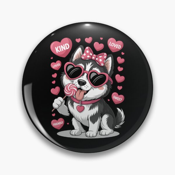 Item preview, Husky Dog Coquette Candy Valentines Day Pet Lover Hearts designed and sold by EllenJast.