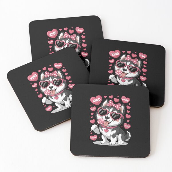 Item preview, Husky Dog Coquette Candy Valentines Day Pet Lover Hearts designed and sold by EllenJast.