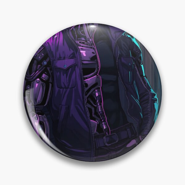 Item preview, Cyberpunk Augmented Enforcer in Neon Alley Anime Sci-Fi Art designed and sold by Element Horizon Studio.