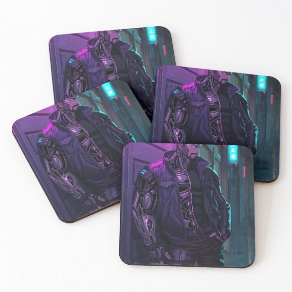 Item preview, Cyberpunk Augmented Enforcer in Neon Alley Anime Sci-Fi Art designed and sold by Element Horizon Studio.