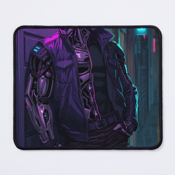 Item preview, Cyberpunk Augmented Enforcer in Neon Alley Anime Sci-Fi Art designed and sold by Element Horizon Studio.