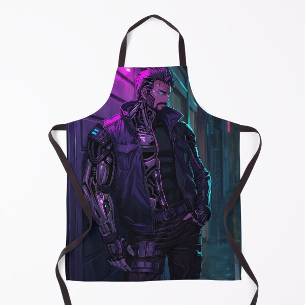 Item preview, Cyberpunk Augmented Enforcer in Neon Alley Anime Sci-Fi Art designed and sold by Element Horizon Studio.