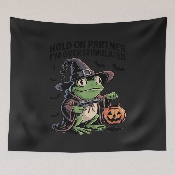 Item preview, Hold on Partner I'm Overstimulated  Funny Halloween designed and sold by trinfhri.