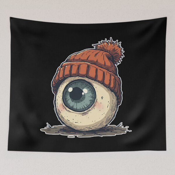 Item preview, Cool Eye Wearing Beanie Hat – Surreal Minimal Aesthetic Illustration designed and sold by cr6zym1nd.