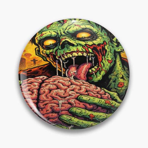 Item preview, Zombie Eating Brain Horror Illustration designed and sold by ArtificialAce.