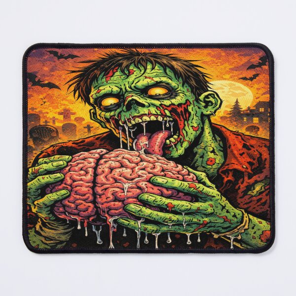 Item preview, Zombie Eating Brain Horror Illustration designed and sold by ArtificialAce.