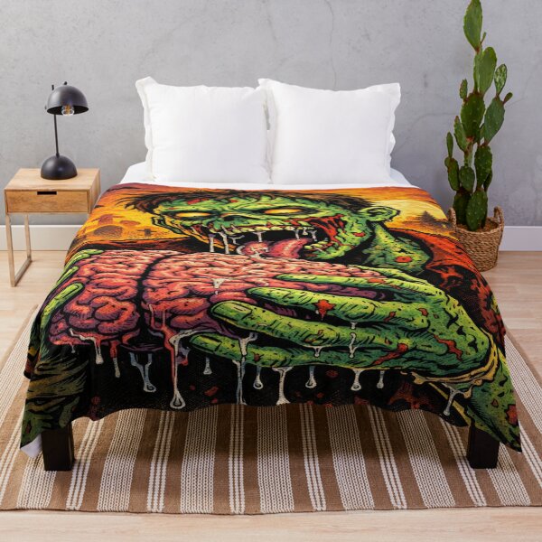 Item preview, Zombie Eating Brain Horror Illustration designed and sold by ArtificialAce.