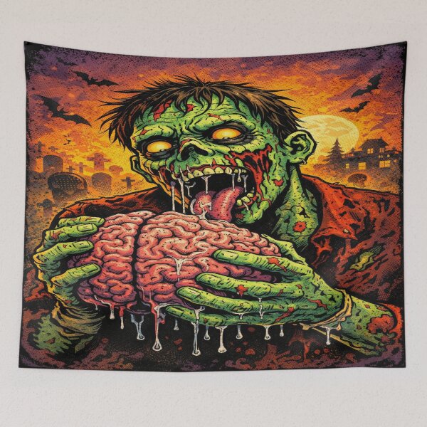 Item preview, Zombie Eating Brain Horror Illustration designed and sold by ArtificialAce.