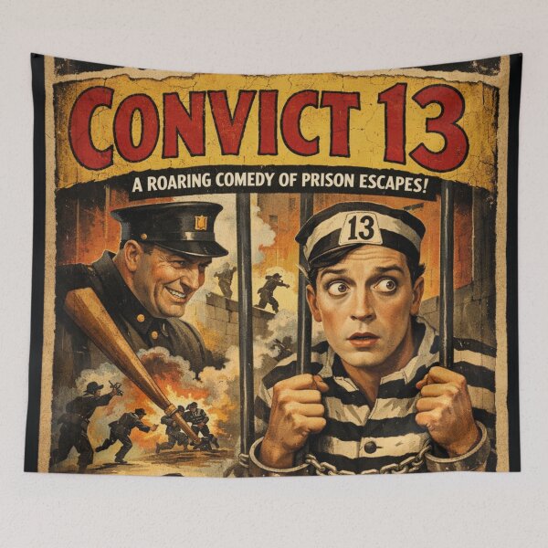 Item preview, Buster Keaton Convict 13 Vintage Movie Poster Design designed and sold by Mauswohn.