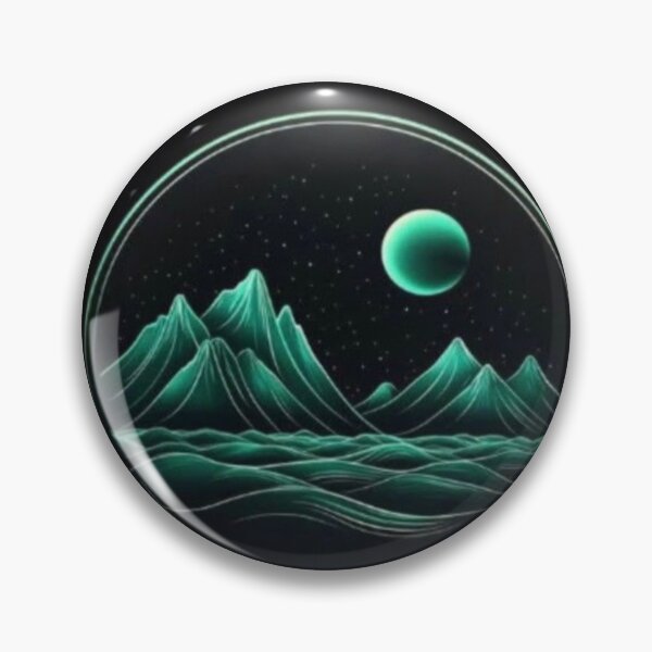 Item preview, Landscape of emerald neon mountainscape  designed and sold by NivyasArtistry.