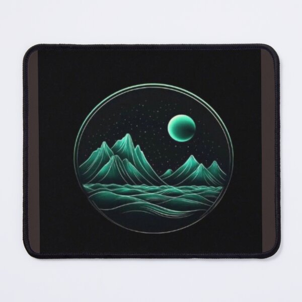 Item preview, Landscape of emerald neon mountainscape designed and sold by NivyasArtistry.