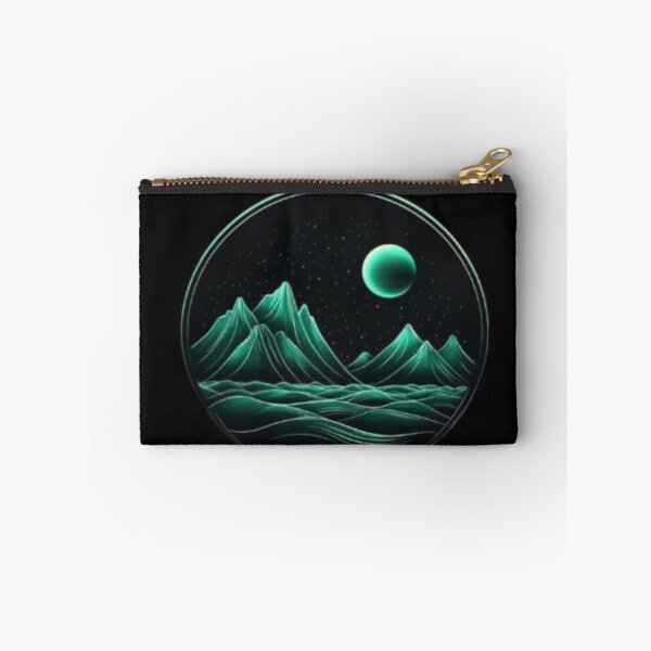 Item preview, Landscape of emerald neon mountainscape  designed and sold by NivyasArtistry.