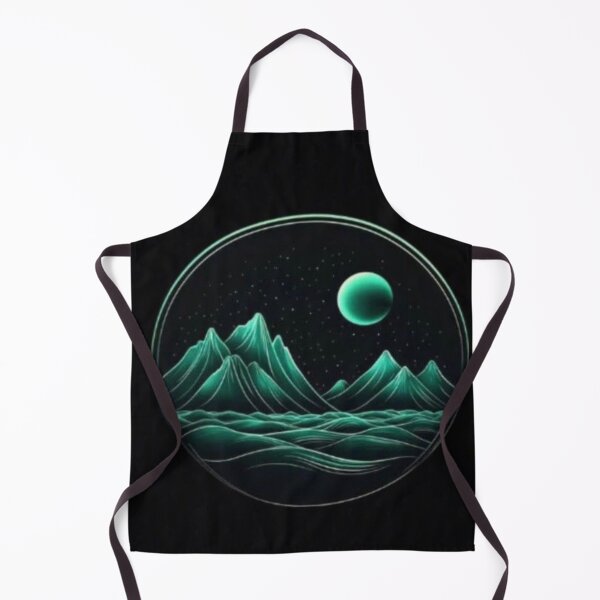 Item preview, Landscape of emerald neon mountainscape  designed and sold by NivyasArtistry.