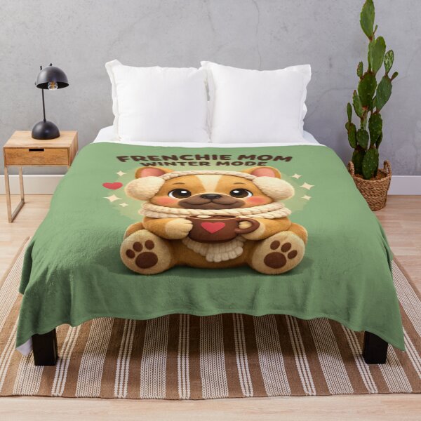 Item preview, Frenchie Mom Winter Mode – Cozy French Bulldog Cocoa Shirt designed and sold by dogmomtees.