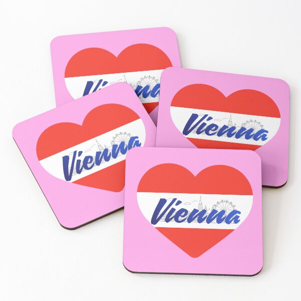Item preview, Vienna Skyline Heart – Austria Design in Red White Red designed and sold by mycreastyle.