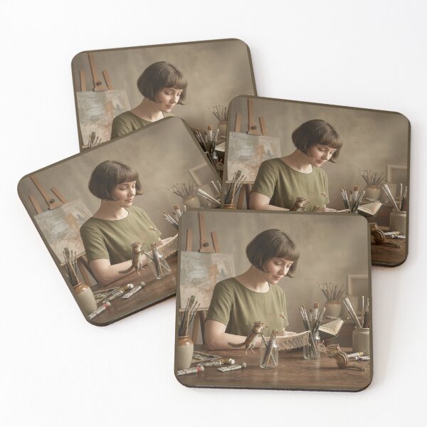 Item preview, Woman Reads While Chipmunks Play Badminton designed and sold by Tridentulus.