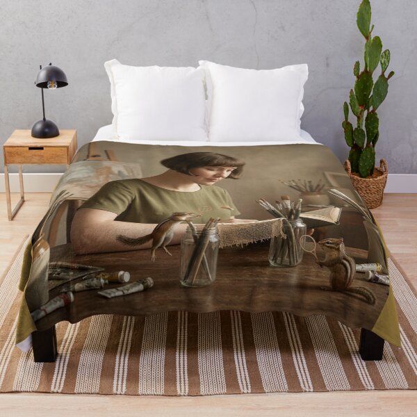 Item preview, Woman Reads While Chipmunks Play Badminton designed and sold by Tridentulus.